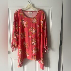 Floral Pink Women's Top - 2X